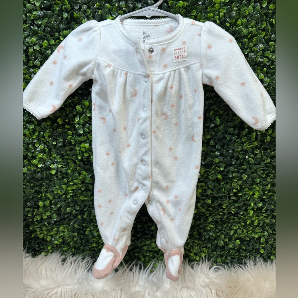 Carter's White and Pink Footie‎ One Piece mommys little angel